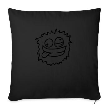 Visage Monstre poilu - Housse de coussin décorative 45 x 45 cm - noir - Devant