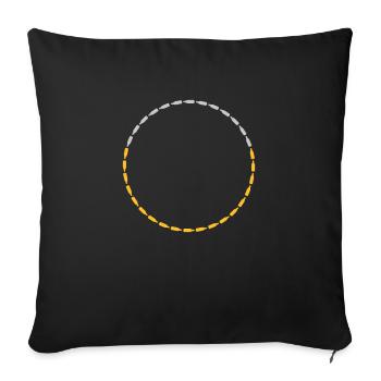 Bouteilles de bière à cadre circulaire - Housse de coussin décorative 45 x 45 cm - noir - Devant