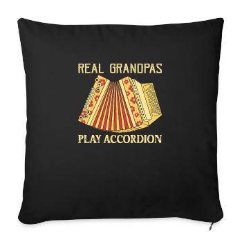 Real Grandpas Play Accordion Polka Music - Sofakissenbezug 45 x 45 cm - Schwarz - Vorne
