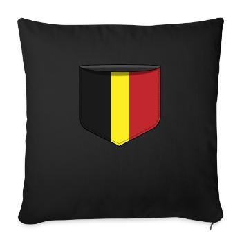 Poche Belgique - Housse de coussin décorative 45 x 45 cm - noir - Devant