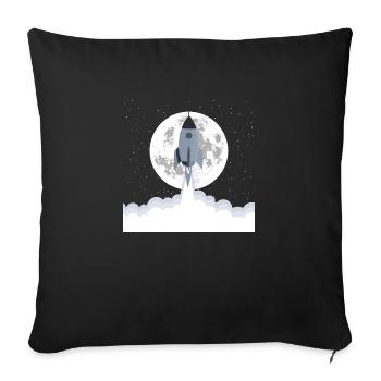 Décollage d’une fusée grise - Housse de coussin décorative 45 x 45 cm - noir - Devant