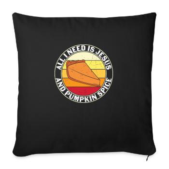 All I Need Is Jesus - Sofa pillowcase 17,3'' x 17,3'' (45 x 45 cm) - black - Front