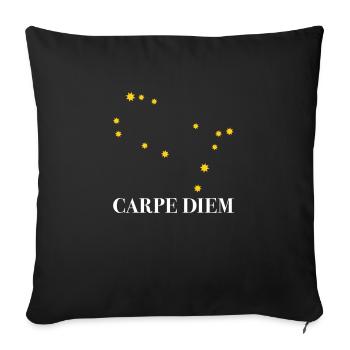 Carpe Diem nutze den Tag Sternbild Zwilling Gemini - Sofakissenbezug 45 x 45 cm - Schwarz - Vorne