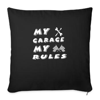 Garage - Sofa pillowcase 17,3'' x 17,3'' (45 x 45 cm) - black - Front