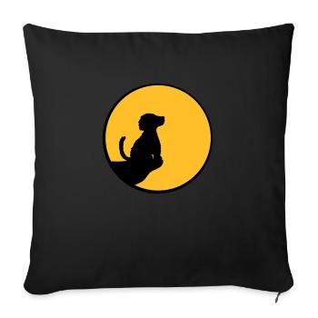 Mond Klippe sitzender Hund - Sofakissenbezug 45 x 45 cm - Schwarz - Vorne
