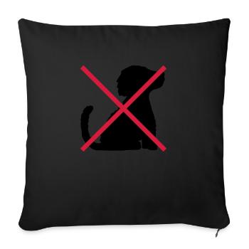 No Dogs Symbol Shield - Sofa pillowcase 17,3'' x 17,3'' (45 x 45 cm) - black - Front