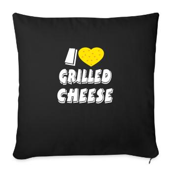 Cheese - Sofa pillowcase 17,3'' x 17,3'' (45 x 45 cm) - black - Front