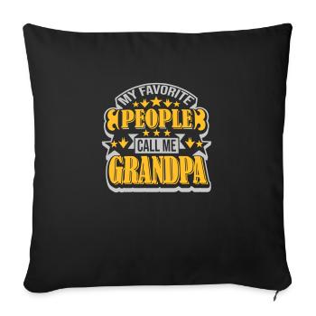 Les gens m’appellent grand-père - Housse de coussin décorative 45 x 45 cm - noir - Devant