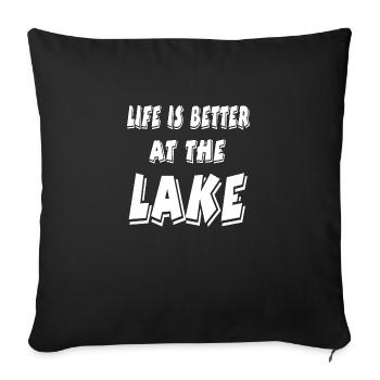 Lake - Sofa pillowcase 17,3'' x 17,3'' (45 x 45 cm) - black - Front