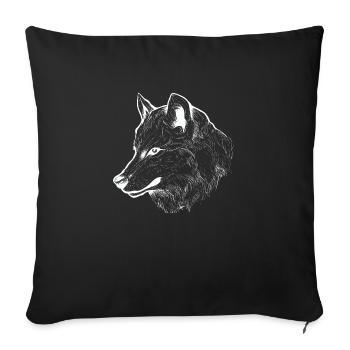 Der kalte Wolf - Sofakissenbezug 45 x 45 cm - Schwarz - Vorne
