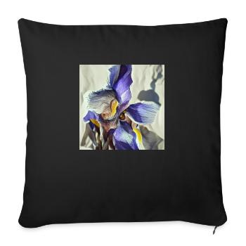Purple iris flower in full bloom - Sofa pillowcase 17,3'' x 17,3'' (45 x 45 cm) - black - Front