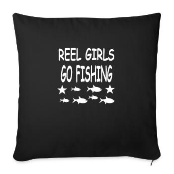 Pêche - Housse de coussin décorative 45 x 45 cm - noir - Devant