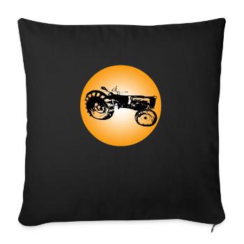Tractor - Sofa pillowcase 17,3'' x 17,3'' (45 x 45 cm) - black - Front