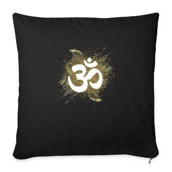 om Zeichen gold Luft element mantra - Sofakissenbezug 45 x 45 cm - Schwarz - Vorne