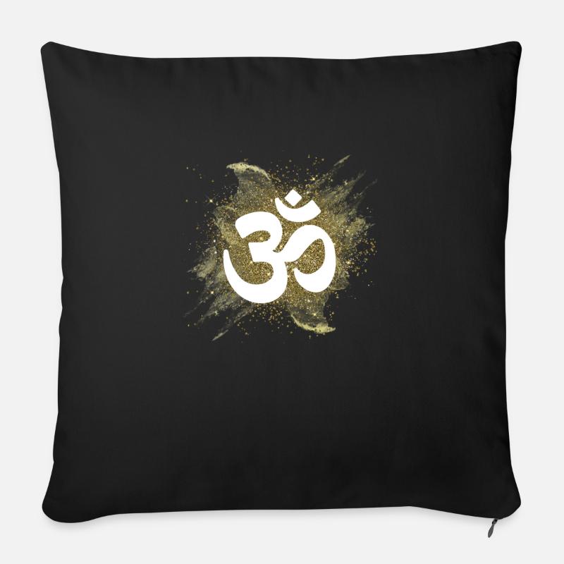 om Zeichen gold Luft element mantra - Sofakissenbezug 45 x 45 cm - Schwarz