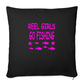 Angling - Sofa pillowcase 17,3'' x 17,3'' (45 x 45 cm) - black - Front