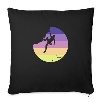 Climbing - Sofa pillowcase 17,3'' x 17,3'' (45 x 45 cm) - black - Front