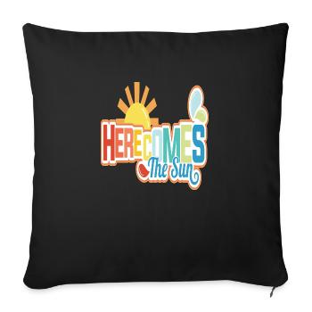 Here comes the Sun - Sofa pillowcase 17,3'' x 17,3'' (45 x 45 cm) - black - Front