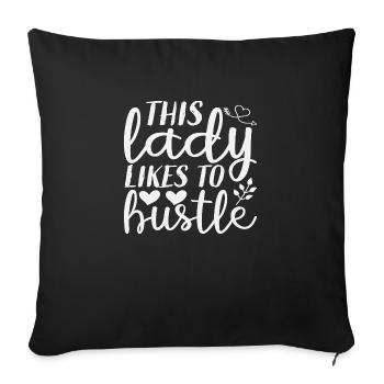 Cette dame aime se bousculer - Housse de coussin décorative 45 x 45 cm - noir - Devant