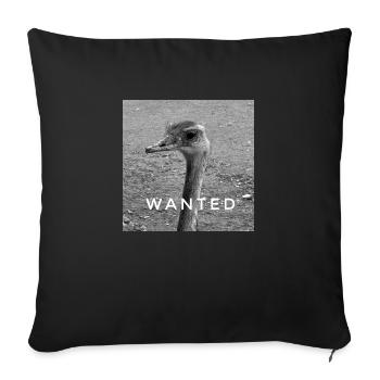 WANTED BIRD - Sofakissenbezug 45 x 45 cm - Schwarz - Vorne