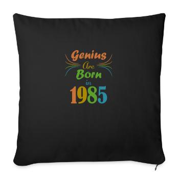 genius born 1985 - Housse de coussin décorative 45 x 45 cm - noir - Devant