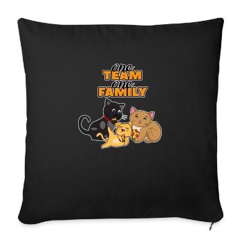 team familie katze pizza hundesport elternschaft - Sofakissenbezug 45 x 45 cm - Schwarz - Vorne