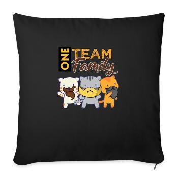 team family cat beard bachelorette party best - Sofa pillowcase 17,3'' x 17,3'' (45 x 45 cm) - black - Front