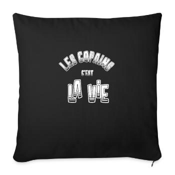 Les Copains c'est la Vie - Housse de coussin décorative 45 x 45 cm - noir - Devant