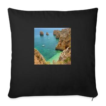 Ponta da piedade - Lagos - Sofa pillowcase 17,3'' x 17,3'' (45 x 45 cm) - black - Front