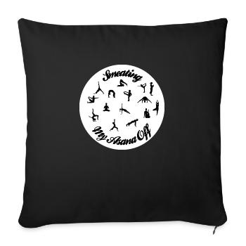 Smeating My Asana Off - Sofa pillowcase 17,3'' x 17,3'' (45 x 45 cm) - black - Front