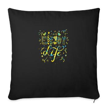 Think outside the box positive thoughts happy - Sofa pillowcase 17,3'' x 17,3'' (45 x 45 cm) - black - Front