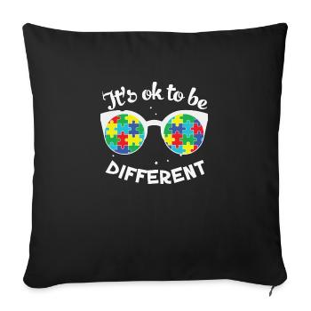 Autism Awareness Okay To Be Different Mom support - Sofa pillowcase 17,3'' x 17,3'' (45 x 45 cm) - black - Front