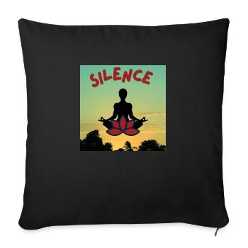 silence meditation - Sofa pillowcase 17,3'' x 17,3'' (45 x 45 cm) - black - Front