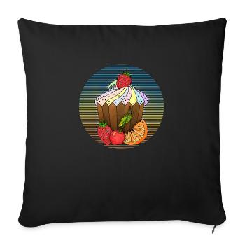 Cake - Sofa pillowcase 17,3'' x 17,3'' (45 x 45 cm) - black - Front