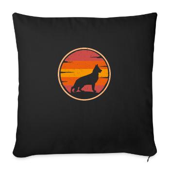 Shepherd Dog retro vintage Dog Owner Dog - Sofa pillowcase 17,3'' x 17,3'' (45 x 45 cm) - black - Front