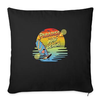 Paradise Surf Beach - Housse de coussin décorative 45 x 45 cm - noir - Devant