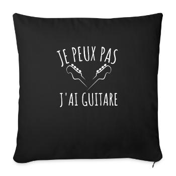 je peux pas j'ai guitare - Housse de coussin décorative 45 x 45 cm - noir - Devant