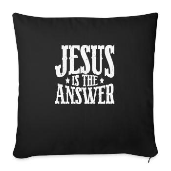 Jésus est la réponse - Housse de coussin décorative 45 x 45 cm - noir - Devant