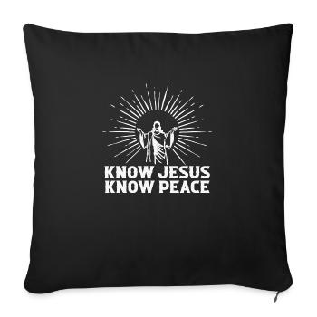 Connaître Jésus Connaître la paix - Housse de coussin décorative 45 x 45 cm - noir - Devant