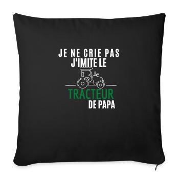 j imite le tracteur de papa - Housse de coussin décorative 45 x 45 cm - noir - Devant