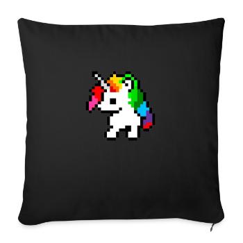 Unicorn Pixel Art - Sofa pillowcase 17,3'' x 17,3'' (45 x 45 cm) - black - Front