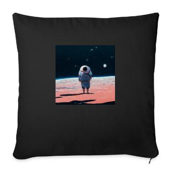 lonely spaceman looking into the void - Sofakissenbezug 45 x 45 cm - Schwarz - Vorne