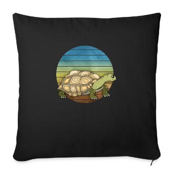 Tortue - Housse de coussin décorative 45 x 45 cm - noir - Devant
