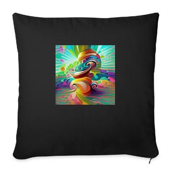 Colorful vibrant psychedelic swirls - Sofa pillowcase 17,3'' x 17,3'' (45 x 45 cm) - black - Front