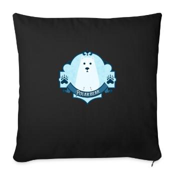 Polar bear - Sofa pillowcase 17,3'' x 17,3'' (45 x 45 cm) - black - Front