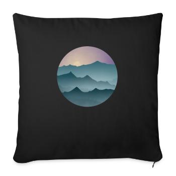 Montagnes boisées - Housse de coussin décorative 45 x 45 cm - noir - Devant