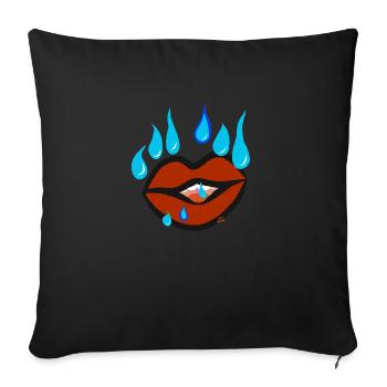 Lips seek tears v11.00 - Sofa pillowcase 17,3'' x 17,3'' (45 x 45 cm) - black - Front