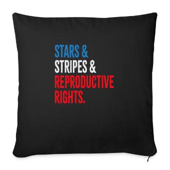 Stars & Stripes & Reproductive Rights - Sofa pillowcase 17,3'' x 17,3'' (45 x 45 cm) - black - Front