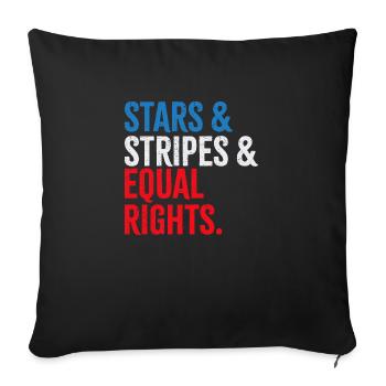 Stars & Stripes & Égalité des droits - Housse de coussin décorative 45 x 45 cm - noir - Devant