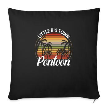 Retro Beach T-Shirt - Sofakissenbezug 45 x 45 cm - Schwarz - Vorne